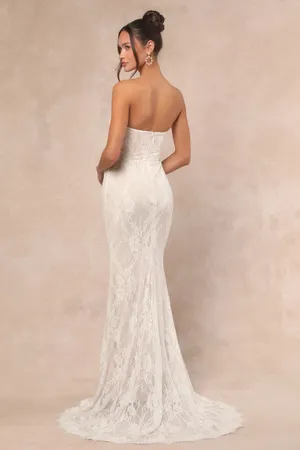 Lulus Valeria lace strapless bustier dresss thumbnail 2