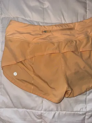 Lululemon orange low rise speed up shorts thumbnail 3
