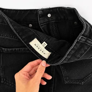 PacSun Black Distressed Denim Mini Skirt | Raw Hem High Rise Size 24 thumbnail 3