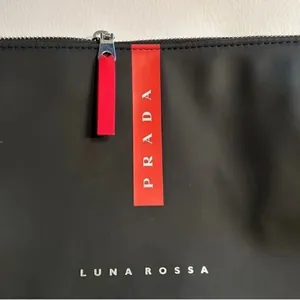Prada Luna Rossa Unisex Black/Red Pouch thumbnail 13