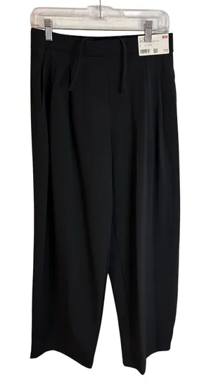 Uniqlo Wide Leg Nylon Pant Womens Size Large Black Japan NWT Drawstring thumbnail 1
