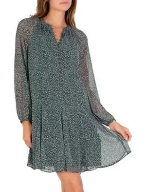 Joie Balloon Sleeve‎ Mini Dress Green Arctic Animal Spot Size XXL Chiffon Flowy thumbnail 1