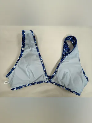 aerie Blue Floral Print Bikini Top thumbnail 5