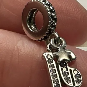 Pandora 16th Celebration Sweet 16 Dangle Charm 797261CZ Sterling Silver CZ thumbnail 5