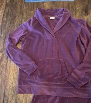 LL Bean purple lounge sweat outfit size small thumbnail 1