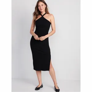 Old Navy Rib-Knit‎ Halter Midi Dress Medium NWT thumbnail 3
