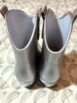 Beach by Matisse Oakley Water Resistant Western Rain Boot Metallic Silver 8 NIB thumbnail 8