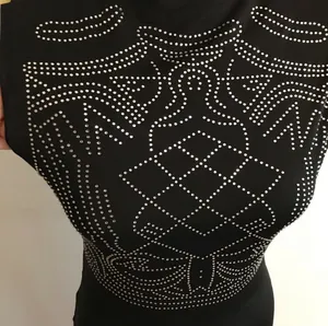 Size Large Long Rhinestone black sleeveless dress thumbnail 5