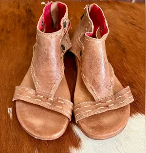 BED STU Leather Sandals Zip Up Back thumbnail 1