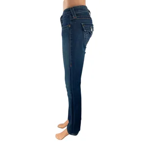 True Religion Women's Blue Low Rise Dark Wash Flared Bootcut Denim Jeans Sz 26 thumbnail 3