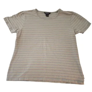 Woolrich Striped Tee Crew Neck Short Sleeve Casual Top Womens‎ XL thumbnail 1