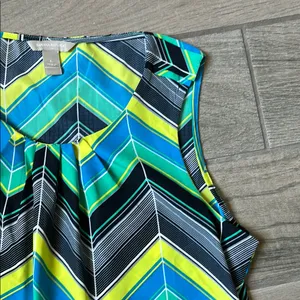 Banana Republic Chevron Blouse - Blue, Green, Yellow, Black thumbnail 4