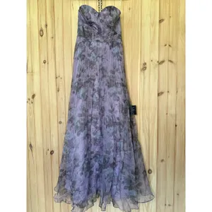 Lulus Most Beautiful Day Purple Floral Print Organza Maxi Dress Holiday Small thumbnail 2