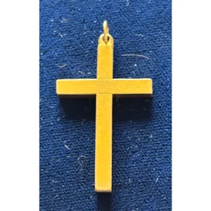 Vintage Gold Tone Engraved Etched Floral Cross Pendant 1.5" x 1" thumbnail 5