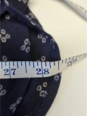 Free People Womens Every Day Girl Size Medium Boho Cottagecore Navy Blue Dot thumbnail 7