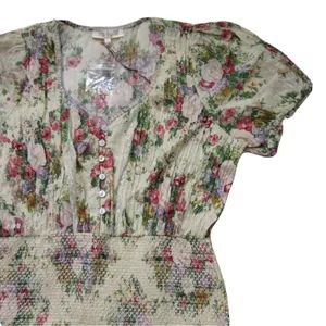 NWT LoveShackFancy Keelin Mini in Shining Gemstone Floral Cotton Dress XS thumbnail 6