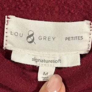 Lou & Grey Petites Signaturesoft Sweatshirt Burgundy Red Crew‎ Neck Medium M thumbnail 4