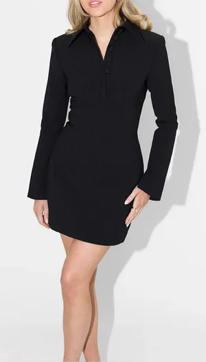 ODD MUSE THE ULTIMATE MUSE LONG SLEEVE COLLARED MINI DRESS Size: S thumbnail 1