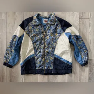 VINTAGE- Active Frontier 90’s Windbreaker Bomber Jacket Aztec size XL thumbnail 2