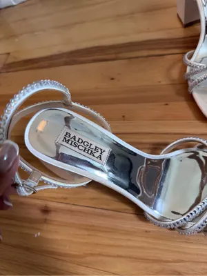 Badgley Mischka Brixley satin heel with rhinestones thumbnail 8