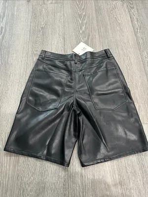 Vegan Leather Black Women’s Shorts thumbnail 3