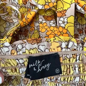 Milk + Honey Smocked Floral Shirt thumbnail 5