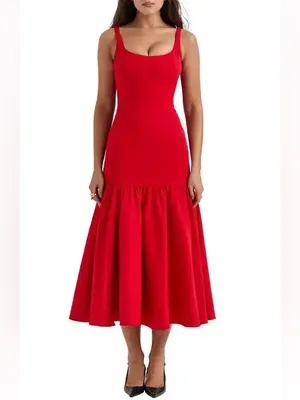 House of CB Amore Dress in Red thumbnail 6