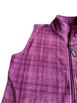 Woolrich Blackberry Hunt Purple Plaid Fleece Vest Full Zip Size M Women's thumbnail 3