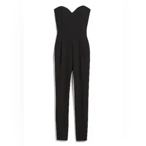 Express Strapless Sweetheart Neck Slant Pockets‎ Stretchy Jumpsuit Black Size 2 thumbnail 4