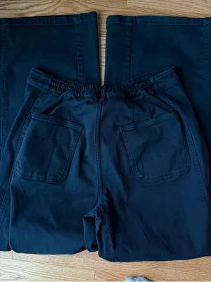 Anthropologie Pilcro Breaker Wide Leg Cotton Pants Navy Blue Elastic Waist - Size Small thumbnail 5