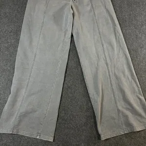 Lazy Sunday Women Grey Mineral Wash Wide Leg Pintuck Sweatpants Size M thumbnail 10