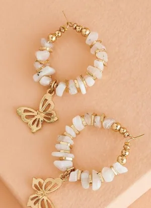 Earthbound Onyx Butterfly Hoop Earrings thumbnail 1