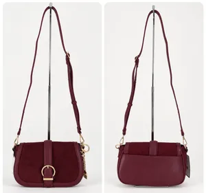 Laundry by Shelli Segal burgundy saddle bag thumbnail 7