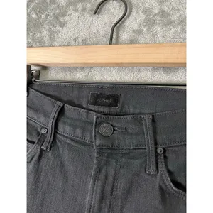 Mother The Stunner Double Zip Ankle Jeans Not Guilty Black High‎ Rise Raw Hem 26 thumbnail 10