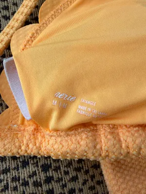 Aerie waffle scalloped triangle bikini top orange thumbnail 4