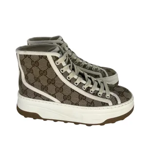 Gucci GG Canvas‎ Platform High Top Sneakers Beige Size 37.5 thumbnail 6
