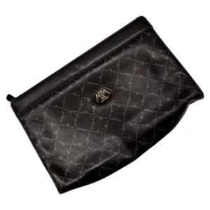 Longines Brown Leather Clutch Bag Vintage Logo Old Money thumbnail 1