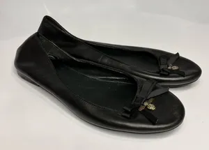 Fossil black leather ballet flats with bee charm pendant‎ size 10 thumbnail 1