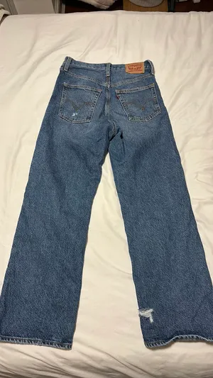 Levi’s Dark Blue Ribcage Straight Ankle thumbnail 2