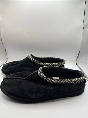 UGG Tasman II Black Suede Shearling Slippers EU 38 US 7 Cozy Mule Clogs thumbnail 3