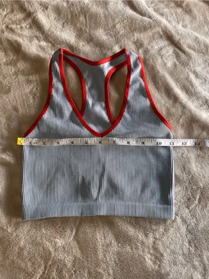 FREE PEOPLE Ribbed Light Blue Sports Bra Crop Tank Top Women’s Sz S EUC thumbnail 4