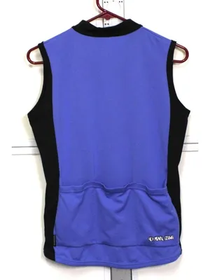 Pearl Izumi Size L Blue Periwinkle Black Sleeveless Cycling Jersey 3 Pocket Back thumbnail 2