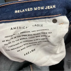 American Eagle Relaxed Mom Jean High Rise 18 Regular Momcore Classic Denim Women thumbnail 12