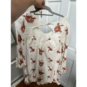 Free People Emma's embroidered dress ivory‎ combo medium thumbnail 6