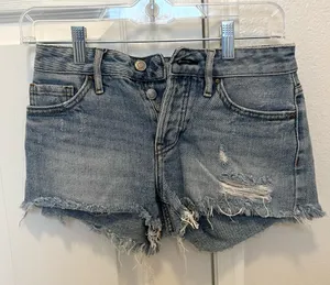 PacSun Blue Distressed Denim Shorts thumbnail 1