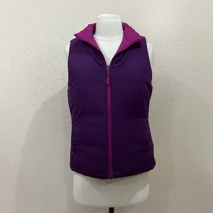 Merona Reversible Purple Fuchsia Puffer Vest Size Small thumbnail 4