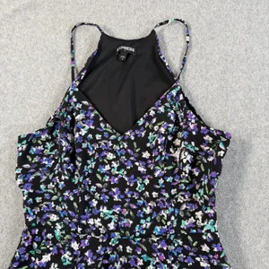 Express Women's Size 0 Black Floral Halter Neck Sleeveless Fit & Flare Dress thumbnail 2