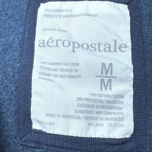 Aeropostale Womens Size Medium Zipped Hoodie Jacket Navy Blue Graphic Sweatshirt thumbnail 4