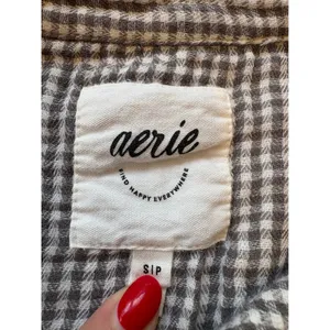 Aerie Plaid Button Up Shirt‎ Long Sleeve Gauze Women's Small thumbnail 8