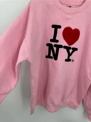 American Vintage Vintage Y2K I Love New York Pink Sweatshirt Size XL Streetwear Baggy thumbnail 4